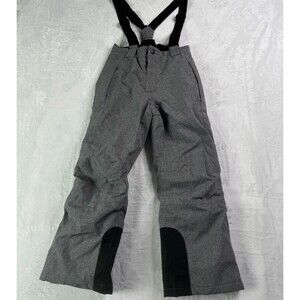 Crivit Pro Unisex Snow Bibs Pants Size 6-8 Gray Youth Insulated Lined Winter